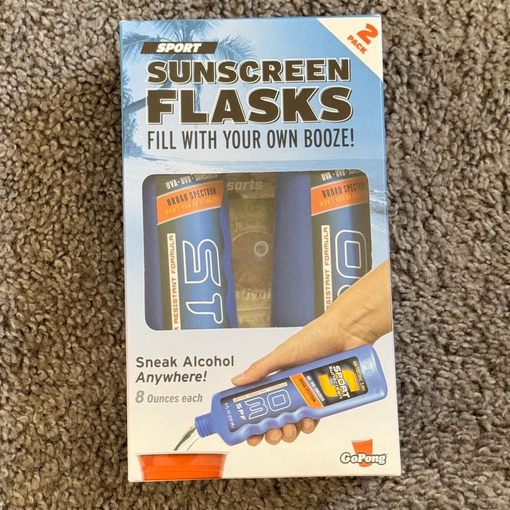 GoPong Sunscreen Flask Sport Flask 2 Pack (16 oz Total